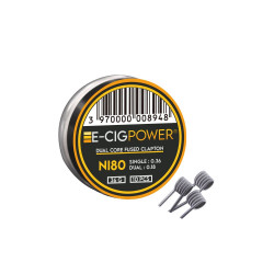 Draht - E-Cig Power - Ni80 Triple Core Fused Clapton- (Packung mit 10)