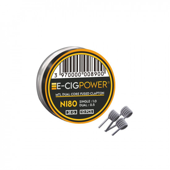 Draht - E-Cig Power - Ni80 MTL Dual Core Fused Clapton- (10er Pack)